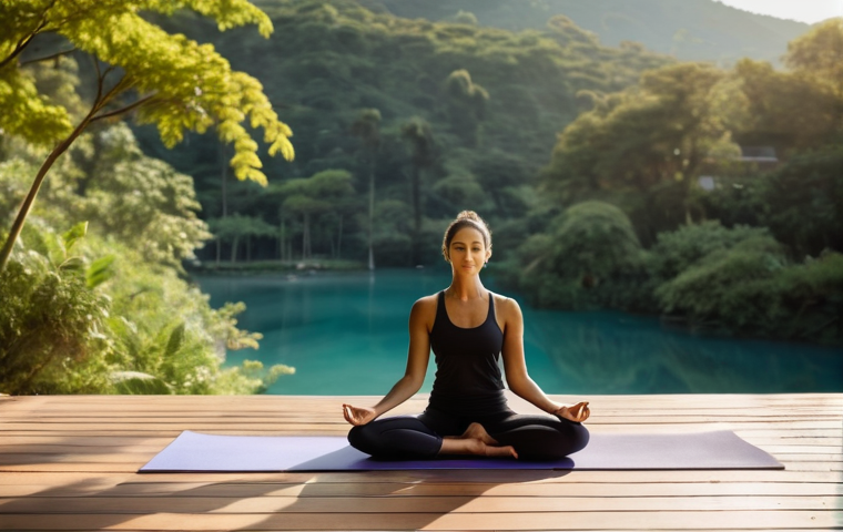 온천 스파 리조트 - **Prompt:** "A serene individual, peacefully immersed in the warm, inviting waters of a luxurious, m...