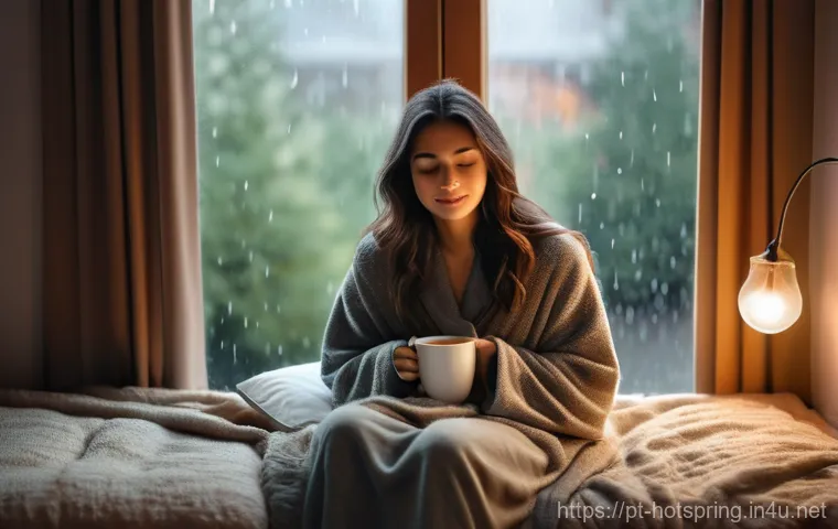 온천과 디톡스 - A serene outdoor picnic scene on a bright, sunny afternoon. A family of four, including two young ch...